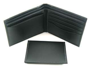   Mens Rodeo Black Leather Removable Passcase Billfold Traveling Wallet