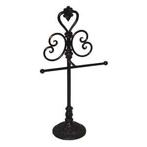 IRON TABLE STANDING TOILET TISSUE TOWEL HOLDER STAND  
