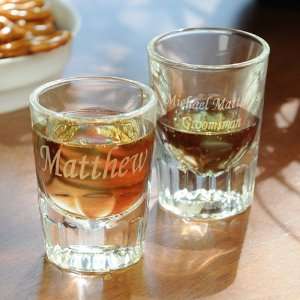  Personalized Fluted Shot Glasses   Set of 2 Kitchen 