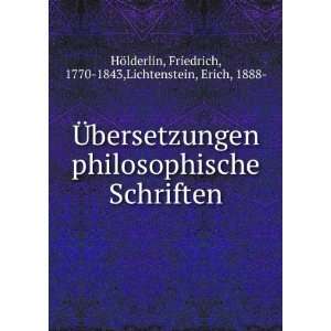  Ã?bersetzungen philosophische Schriften Friedrich, 1770 
