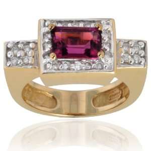 Michael Valitutti 14K Yellow Gold Plum Pink Tourmaline & Diamond Ring 