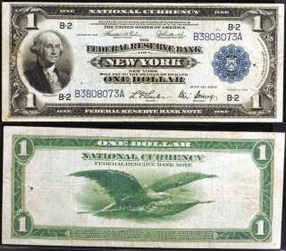 1918 $1 Federal Reserve Bank Note Fr #711   Very Fine Details  