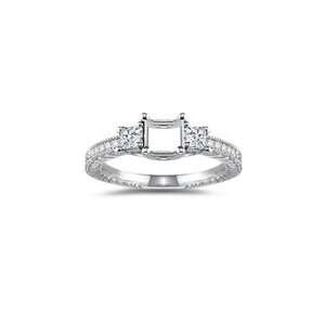    0.44 Cts Diamond Ring Setting in 14K White Gold 5.5 Jewelry