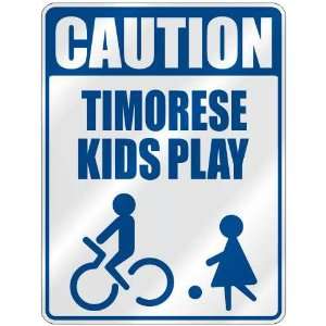   CAUTION TIMORESE KIDS PLAY  PARKING SIGN EAST TIMOR 