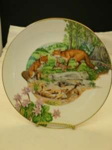 RED FOX SOUTHERN FOREST FAMILIES PLATE BY BARLOWE  