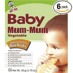 Hot Kid Baby Mum Mum Vegetable Flavor Rice Rusks, 24 Count (Pack of 6 