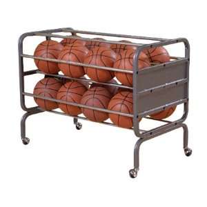 Bison 16 Or 24 Heavy Duty Lockable Basketball Cart SV SILVER GRAY 