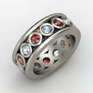  Tigranes Ring, Sterling Silver Ring with Red Garnet 