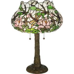 TIFFANY STYLE FLOWERS & DRAGONFLIES TABLE LAMP LIGHT LAMPS NEW  
