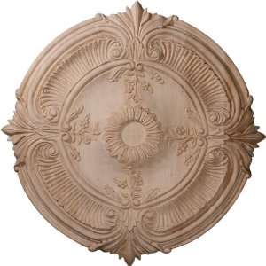   Carved Acanthus Leaf Wood Ceiling Medallion, Red Oak
