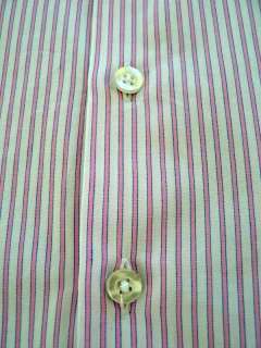 Thomas Pink Slim Fit White Pink Stripe Dress Shirt 16.5 32/33  