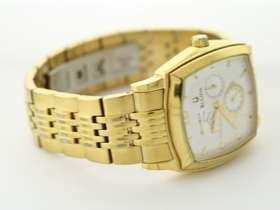 Mens Bulova Gold Tone 97C001 Date/Day White Dial Watch  