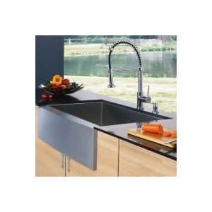 Vigo Industries Farmhouse Kitchen Sink, Faucet and Dispenser Combo 