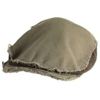  New Cotton Denim Distressed Ivy Driving Cap Hat Khaki 