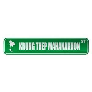   KRUNG THEP MAHANAKHON ST  STREET SIGN CITY THAILAND 