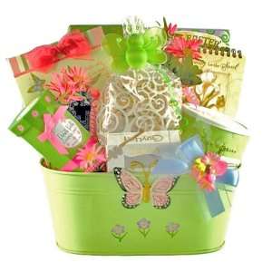 Butterflies and Blooms Gourmet Gift Basket for Christian Women  