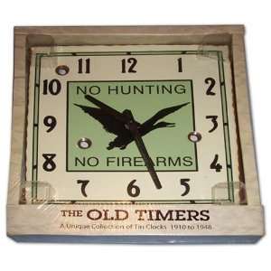  Large No Hunting No Firearms Bird Tin Wall Clock The Old 