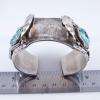 Mens Watch Band By Navajo Artisan Sterling Silver Overlay & Turquoise 