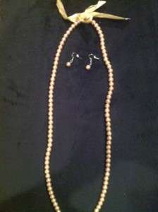 craft Dress up fun fake heavy nice pearl necklace and earring set many 