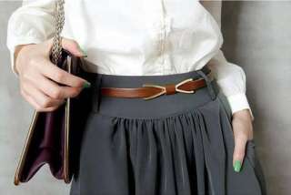 Womens simple Metal Bowknot slender waist belt 4 color  