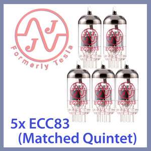   JJ Tesla 12AX7 ECC83 ECC83S Vacuum Tube, Matched Quintet TESTED  