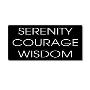   Courage Wisdom   White on Black   Window Bumper Sticker Automotive