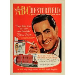  Cigarettes Tyrone Power Factory   Original Print Ad