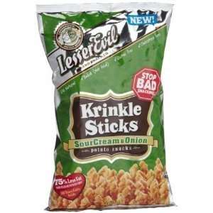 Lesser Evil, Sour Cream Krinkle Sticks, 12/5 Oz  Grocery 