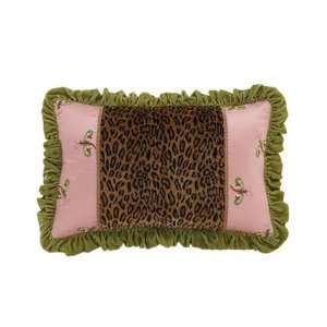  Velvet Couture Leopard Center Standard Sham w Green Ruffle 