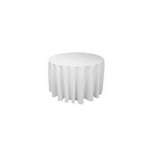   108 inch Round White Polyester Tablecloth (10 Pack) 