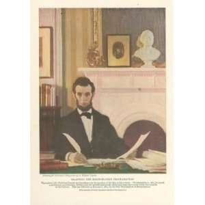   Abraham Lincoln Drafting Emancipation Proclamation 