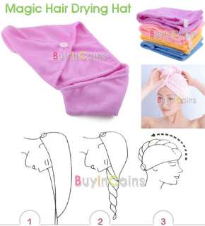 Ladys Magic Hair Drying Towel/Hat/Cap Quick Dry Bath  