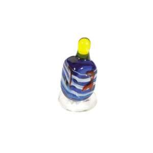  Yair Emanuel Exclusive Glass Dreidel with Blue and Yellow 