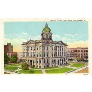   Vintage Postcard   McLean County Court House   Bloomington Illinois