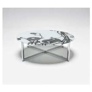  Innovation USA Graphic Circular Glass Coffee Table
