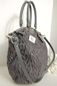 NWT Coach Large Quilted Nylon Lindsey Dark Grey 18634 $398 70th Anniv 