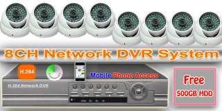 8CH H.264 HDD DVR NETWORK SYSTEM CCTV 48IR ARMOR CAMERA  