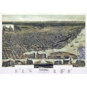    1890 Birds Eye View of Tacoma by Will Carson