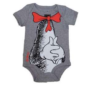    Dr. Seuss Cat in the Hat Baby Heather Grey Snapshirt Bodysuit Baby