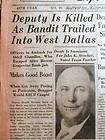 BEST 1933 TEXAS newspapers w Earliest headline of murder by outlaw 