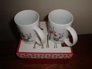 BIA CORDON BLEU REINDEER Christmas Mug set of 4 NEW  