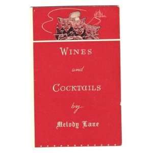  Melody Lane Wine & Cocktail List Los Angeles CA 1940s 