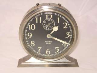 Vintage Westclox Big Ben Art Deco Alarm Clock Nickel Black Luminous 