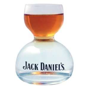   Jack Daniels Whiskey on Water Glass   Chaser Jigger
