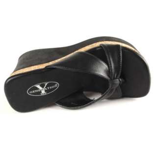   Thong Sandals Cork Black Sz 4 10 / open toe Generation Y shoes  