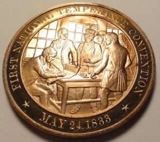   Event Medal 1833 1st Natl Temperance Conv. Bronze 44mm (5m649)  