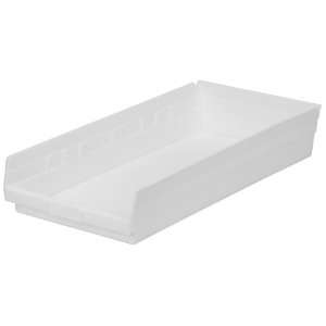   Inch Plastic Nesting Shelf Bin Box, White, Case of 6