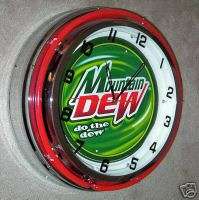 Mountain Dew Logo Double Neon Clock 18 Sign Store  