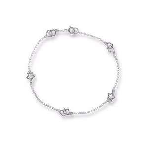  Boma Heart & Star Anklet Boma Silver Jewelry