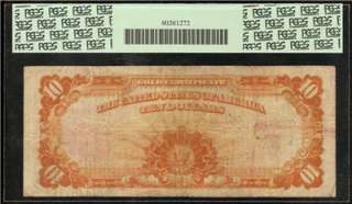 1907 LARGE $10 DOLLAR BILL GOLD CERTIFICATE NOTE Fr 1172 PCGS FINE 12 